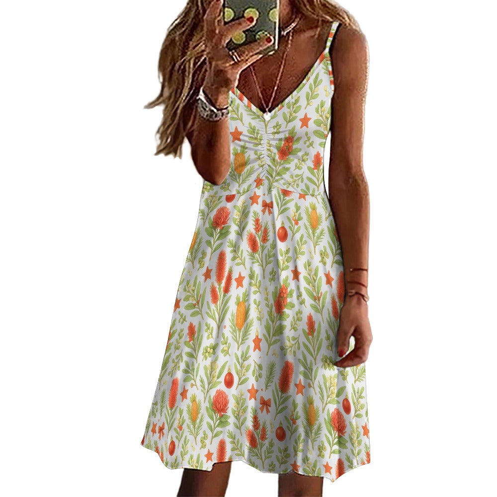 Waratah Wishes - Woman's Mid Sundress