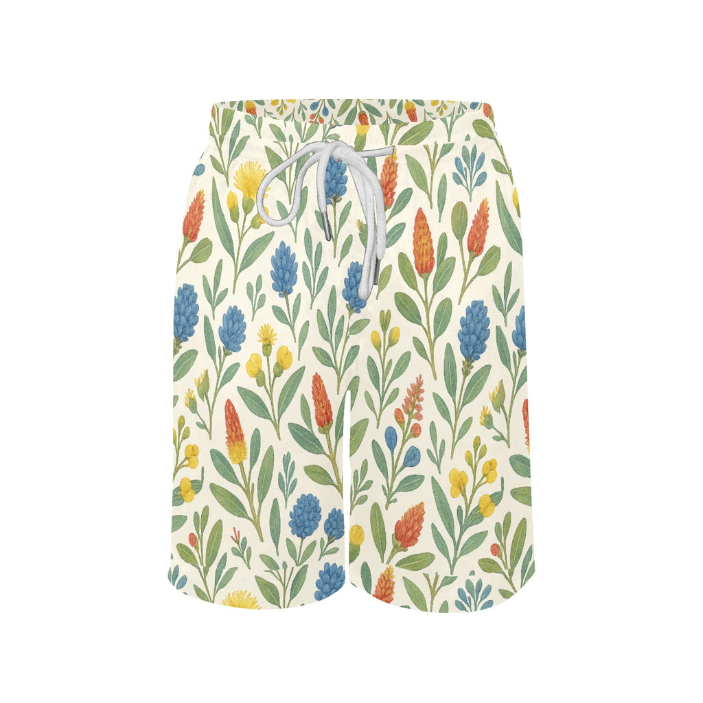 Bushland Blooms – Boys’ Casual Beach Shorts