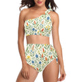 Bushland Blooms – High-Waisted One-Shoulder Bikini Set