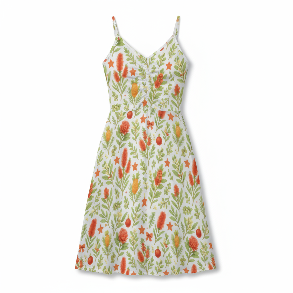 Waratah Wishes - Woman's Mid Sundress