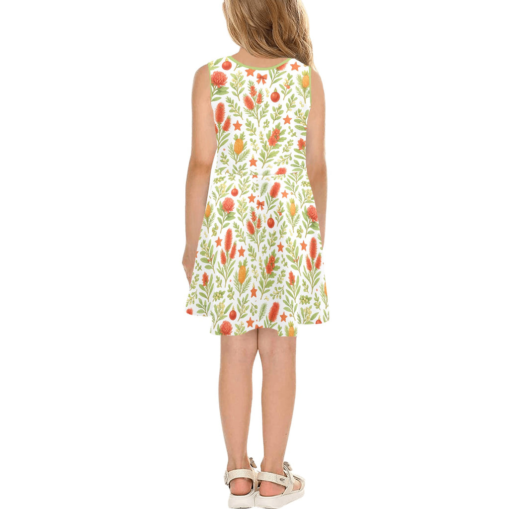 Waratah Wishes - Girl's Sleeveless Sundress